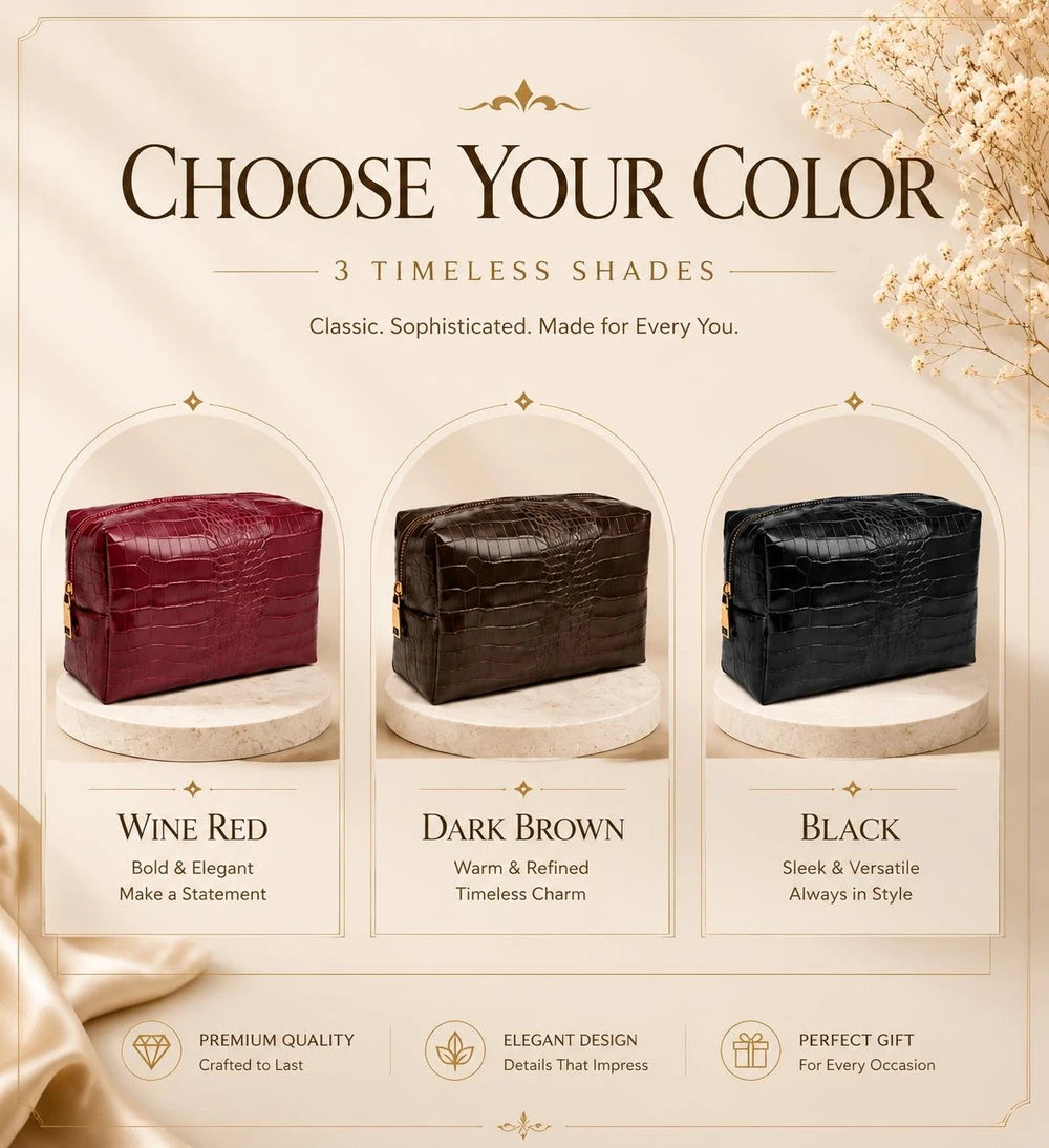 Personalized Faux Leather Cosmetic Bag
